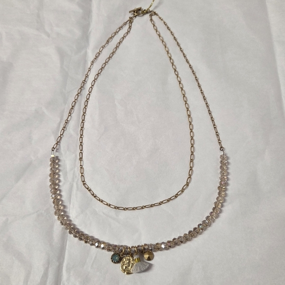 Niquea.D Paperclip Chain Necklace with Crystals and Charms, Gold-tone, NWT - Picture 9 of 9